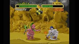 Super Nintendo Snes 16 bit Clay Fighter 2 Judgment Clay Battle №9 Frosty Vs Goo Goo