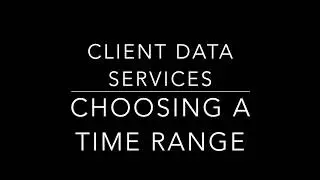 Client Data Services - Time Series Functionality