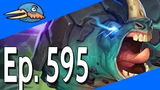 Today In Hearthstone Ep. 595 blue screaming Dino with lightning Bolts coming out of his eyes