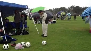 Heavy rain during soccer