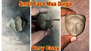 SMALL  MAA DURGA FACE MAKING // (Ful Process) SIMPLE FACE MAA DURGA // Easy Process // Art gopal