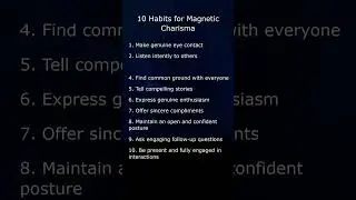 10 Habits for Magnetic Charisma