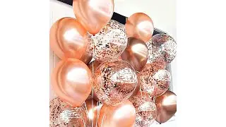 PartyWoo Rose Gold Balloons 50 pcs 10 Inch, Rose Gold Party Decorations for Balloon Arch Kit