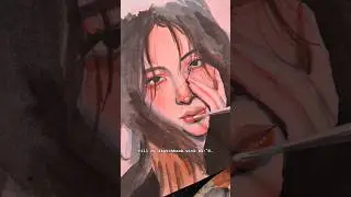 Gouache Portrait Painting⋆✴︎˚⋆|| Paint with me💗 #painting #portrait #shorts #art