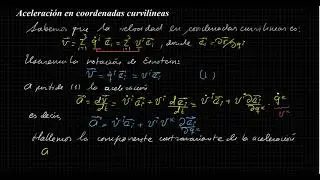 Aceleración en coordenadas curvilíneas