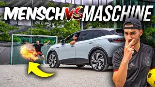 MENSCH VS AUTO FU&szlig;BALL CHALLENGE!