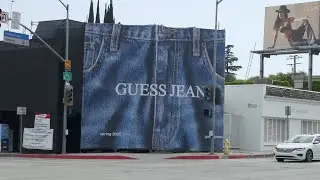 Guess Jeans Billboard Melrose Avenue Los Angeles California USA April 25, 2025