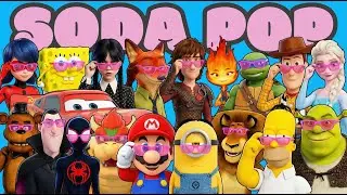SODA POP MEGAMIX – MARIO 🆚 SONIC 🆚 SPONGEBOB 🆚 MCQUEEN 🆚 SPIDERMAN 🆚 LADYBUG  🎶🎵 Who Is Best?