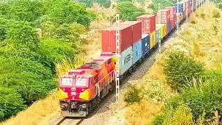 WDG4G | Double Stack Container Train Vs Single Stake Container #edfc