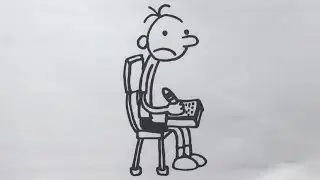 How to draw Diary of a Wimpy Kid sitting at a Desk ✏️