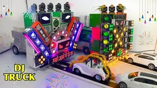 Mini Dj Truck Setup Loading at-home by Cardboard Making Dj truck | Mini Dj SetupI dj wala & dj gadi