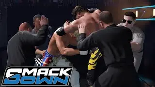 WWE 2K25 - Logan Paul & Cody Rhodes EXPLODE Into Brawl As Security Emerge - Smackdown 16/1/2026