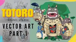 Totoro Vector Art  Part-1|| Cyberpunk|| Cyborg Totoro|| Speed Art|| Sarviverse