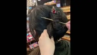 How to make a Japanese hair bun KANZASHI ( using Japanese hair stick) 🏮 #indian in #japan