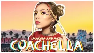 Easy DIY Coachella Makeup and Hair - Colorful Eyeshadow Festival Look Kanikalon Hair Tutorial