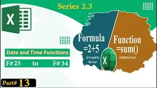 Ms Excel Full Tutorial Class # 48 Functions and Formulas in Pashto | Date and Time Functions part. 1