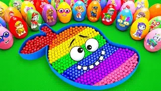 How to Make 🌈 Rainbow Mango Beads Bathtub by Mixing SLIME in Eggs CLAY Coloring! Satisfying ASMR