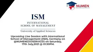 Upcoming Live Session with International School of Management (ISM)