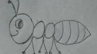 how to draw an ant very easy || easy drawing tricks to draw an ant