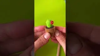 Как слепить из воздушного пластилина кактус#цветы#лепка#рекомендации#polymerclay#clay#clayart