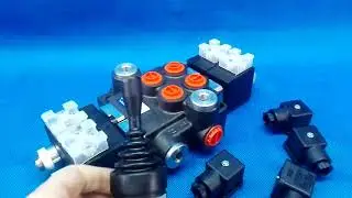 MONOBLOCK HYDRAULIC VALVE BADESTNOST 2 SECTIONS 50 L/MIN 21 GPM 12V + JOYSTICK ON/OFF