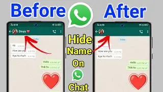 How to Hide Chat Name On Whatsapp | Hide WhatsApp Chat Name | WhatsApp Chat Name Hide | 2021