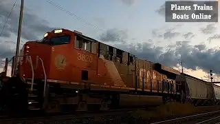 TRAIN 394 - CN 3820, & DPU CN 2864 Engines Manifest Train Eastbound In Sarnia - TRACK SIDE