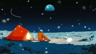 Astronaut Relaxing music for sleeping meditation study night crickets snowfall 