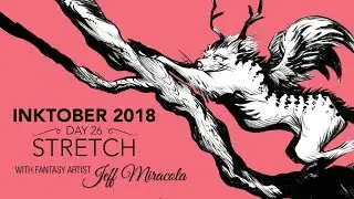 Inktober 2018 Day 26 - Stretch - Ink Drawing by Fantasy Artist Jeff Miracola