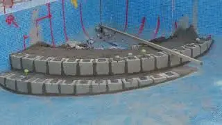 New corner pool steps construction