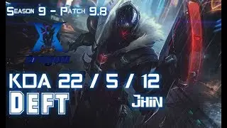 KZ Deft JHIN vs EZREAL ADC - Patch 9.8 KR Ranked