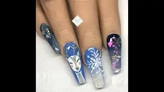 acrylic nail design|Christmas nail art|cjp nail system