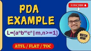 40-PUSHDOWN AUTOMATA EXAMPLE - 2 (a^n b^m c^n) || PDA EXAMPLE - 2 || TOC