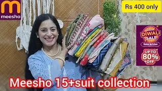 Meesho 🎉15+ Unstitched suit material ❤️ upto 80%off cotton, muslin suit, review #meesho
