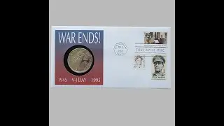 1995 War Ends VJ Day 50th Anniversary $5 Dollar Coin Cover - USA First Day Cover