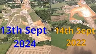 HS2.  2022 and 2024 . A Comparison! Viewed from the Air. Starting at South Heath to Leamington Spa.
