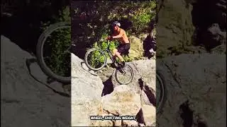 Rock Hopping Mountain Bike Skills #AdventureCycling #ExtremeRide #TrailChallenge #shorts