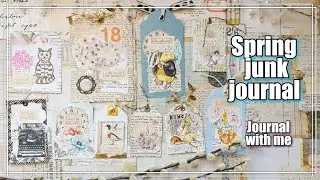 Spring junk journal (Journal with me 17) Making simple tags.