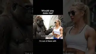 Gorilla asking out a girl but got a weird reply 😂 #funny #gorilla #kingkong #interview