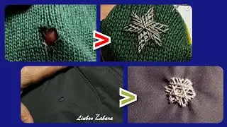 (2).Зашить дырку красиво.Подробно, пошагово.Sew a hole beautifully.Figured darn in detail