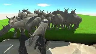 X16 Paraceratherium vs X5 woolly mammoth - Animal Revolt Battle Simulator
