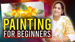 Fabric Painting for Beginners | Beautiful Saree/Dupatta Design Step by Step in Hindi