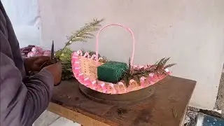 How to make a Flower bouquet Arrangement fresh flower boat shape bouquet #Planet flowers