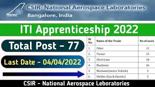 ITI Apprentice 2022 | CSIR NAL Recruitment 2022 | CSIR Apprentice Recruitment 2022