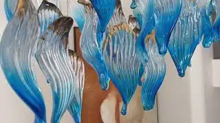 Ocean Drift Blown Glass Chandelier &ndash; Fluid Motion, Ethereal Glow