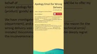 Apology Email for Wrong Delivery - @EmailsInEnglish