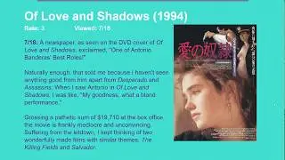 Movie Review: Of Love and Shadows (1994) [HD]