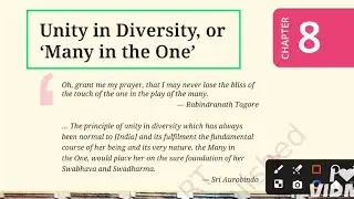 Unity In Diversity Or Many In The One Class 6 Explanation In Hindi | chapter 8 Social science Ncert