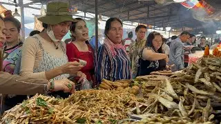 Most Busy Country Foods Market at Odongk | Local Tourists visited and got a real Khmer Country Foods