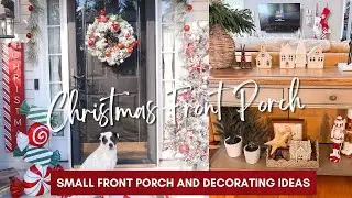 🎄NEW🎄 SMALL CHRISTMAS FRONT PORCH DECORATE WITH ME| Christmas Powder Room and Christmas Decorating